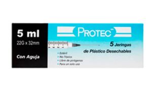 JERINGA 5 ml NEGRA 22X32, 5 pz, PROTEC