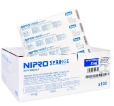 JERINGA 3 ml AZUL 23X25, 100 pz, NIPRO
