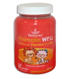 VITAMINA C/ZINC, 2.5 g, 30 gomitas, ANIMALIN WELL