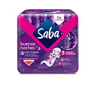 TOALLA FEMENINA SABA BUENAS NOCHES C/ALAS,  8  pza