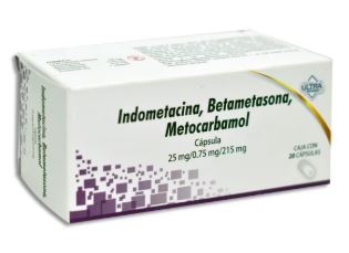 INDOMETACINA/BETAMETASONA/METOCARBAMOL 25/0.75/215 mg, ULTRA