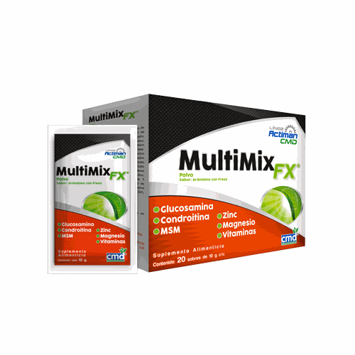 GLUCOSAMINA/CONDROITINA/MSM/ZINC/MAGNESIO/VITAMINAS, 20 sobres, MULTIMIX FX