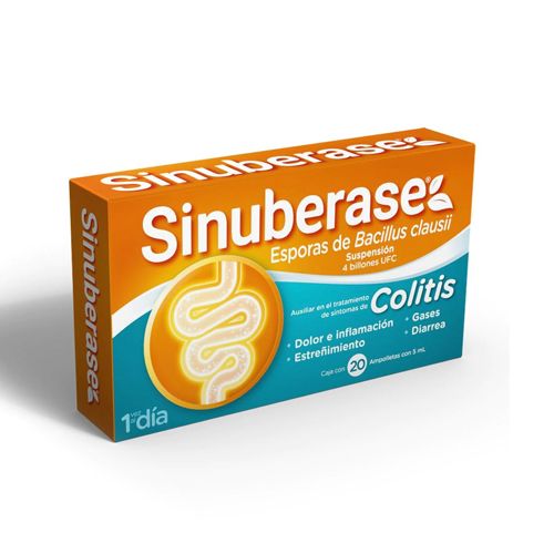 ESPORAS DE BACILLUS CLAUSII, 10 AMPOLLETAS ORALES, SINUBERASE
