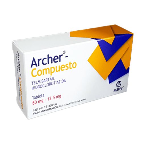 TELMISARTAN, HIDROCLOROTIAZIDA 80mg/12.5mg 14tab ARCHER COMPUESTO