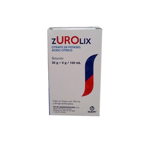 POTASIO CITRATO DE, ACIDO CITRICO 30g-5g/100ml 150ml SOL ZUROLIX