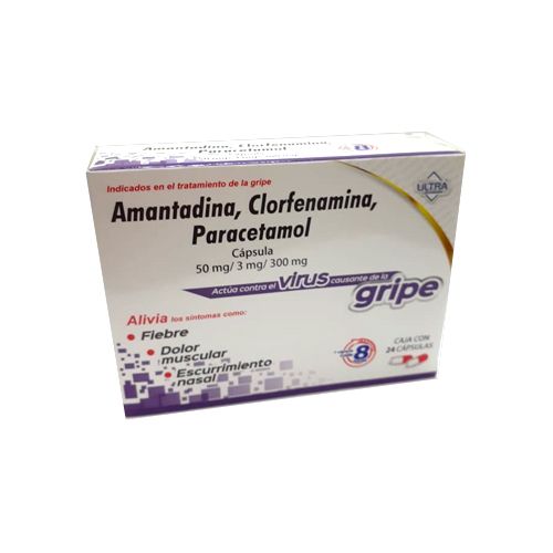 AMANTADINA CLORFENAMINA PARACETAMOL 50/3/300 mg, GI ULTRA 24 cap