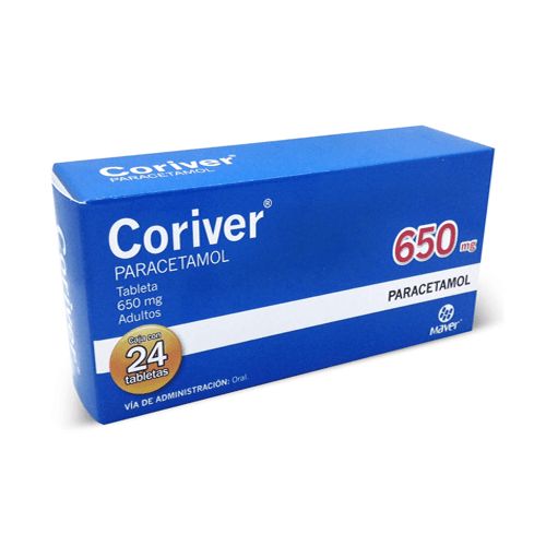 PARACETAMOL 650 mg CORIVER 24 tabs