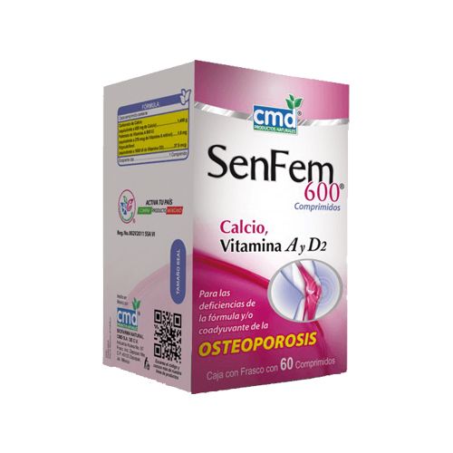 [7501590288456] CALCIO/VITAMINA A y D2, 60 comp, SENFEM NOVO