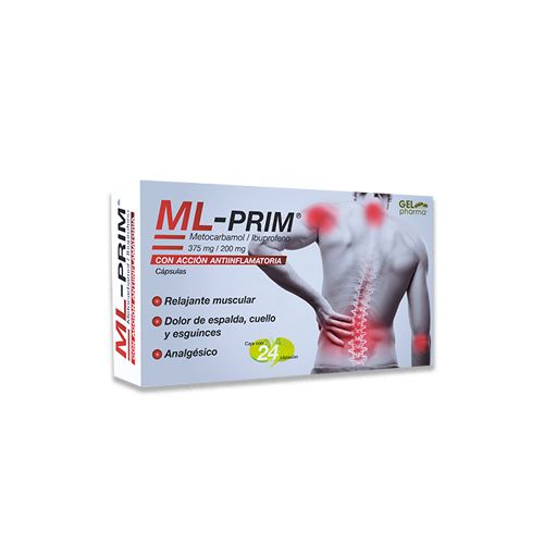 METOCARBAMOL/IBUPROFENO 375 mg/200 mg ML-PRIM 12 caps