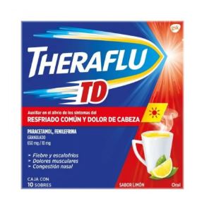 [7501065008459] PARACETAMOL/FENILEFRINA 650/10 mg, 10 sob, THERAFLU TD LIMON
