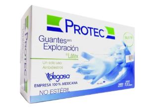 [7501048923403] GUANTE DE LATEX NO ESTERIL MEDIANO, 100 pz, PROTEC