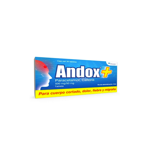 Paracetamol cafeína 500/50 mg 20 tab ANDOX