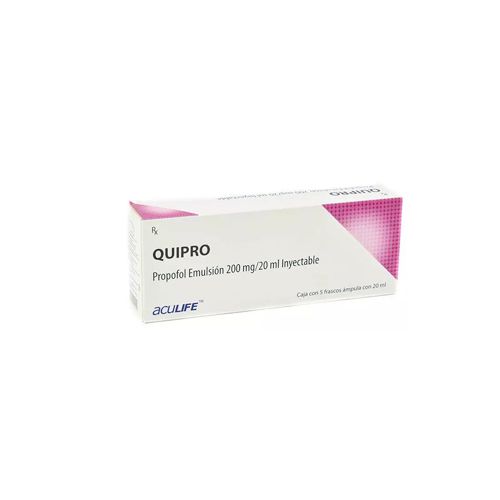 PROPOFOL EMULSION 200 mg/20 ml iny. C/5 frascos ampula QUIPRO