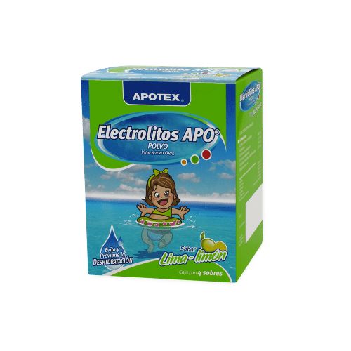 ELECTROLITOS ORALES SABOR LIMA-LIMON c/4 sobres, APOTEX