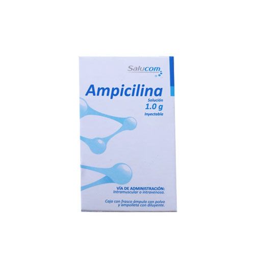 AMPICILINA 1 g c/DILUYENTE 2 ml, 1 amp, SALUCOM