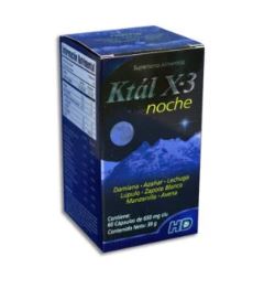 [7502008988272] DAMIANA/AZAHAR/LECHUGA, 650 mg, 60 cap, KTAL X-3 NOCHE