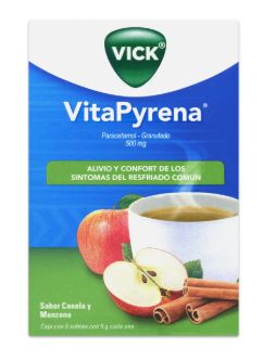 [7506195102695] PARACETAMOL 500 mg, 5 sobres, VITA PYRENA CANELA Y MANZANA