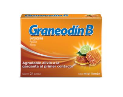 [7501095409059] BENZOCAINA 10 mg, 24 pastillas, GRANEODIN B MIEL-LIMON