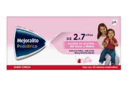 [7451079003523] PARACETAMOL 80 mg, 30 tab masticables, MEJORALITO SABOR CEREZA