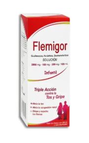 [7501825304371] GUAIFENESINA, FENILEFRINA, DEXTROMETORFANO SOL. FLEMIGOR 150 ml