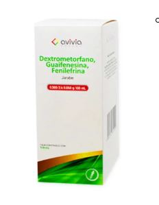 [7501342801100] DEXTROMETORFANO/GUAIFENESINA/FENILEFRINA 0.300/2.4/0.050/100 mL jarabe AVIVIA 118 mL