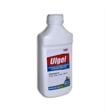 [7501836005526] ALUMINIO/MAGNESIO/DIMETICONA 3.7/4.0/0.5g, 240 ml, ULGEL Sabor Menta