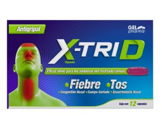 [7502227427392] DEXTROMETORFANO/FENILEFRINA/CLORFENAMINA/PARACETAMOL, X-TRI-D, 12 cap