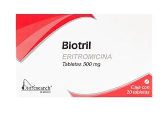 [7501563381474] ERITROMICINA 500 mg, 20 tab, BIOTRIL