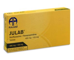 [7502227879559] NORFLOXACINO/FENAZOPIRIDINA 400/100 mg, 8 tab, JULAB