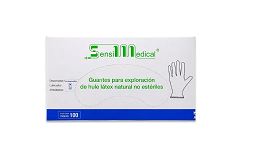 [7506022303134] GUANTE DE LATEX NO ESTERIL GRANDE, 100 pz, SENSIMEDICAL