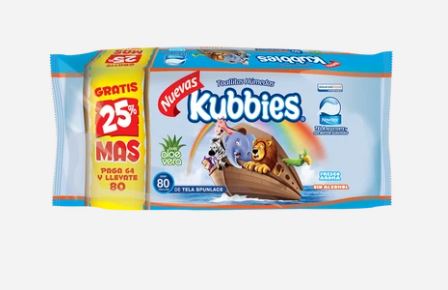 [7503006503122] TOALLITAS HUMEDAS, 80 pz, KUBBIES