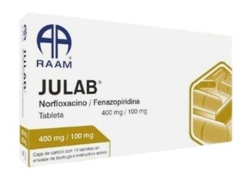 [7502227879566] NORFLOXACINO/FENAZOPIRIDINA 400/100 mg, 16 tab, JULAB
