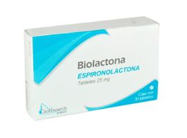 [7501563383102] ESPIRONOLACTONA 25 mg, 20 tab, BIOLACTONA