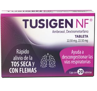 [7501299309278] AMBROXOL/DEXTROMETORFANO 22.5/22.5 mg, 20 tab, TUSIGEN NF
