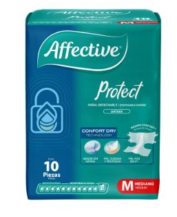 [013117016260] PAÑAL DESECHABLE PARA ADULTO, 10 pz, AFFECTIVE PROTECT MEDIANO