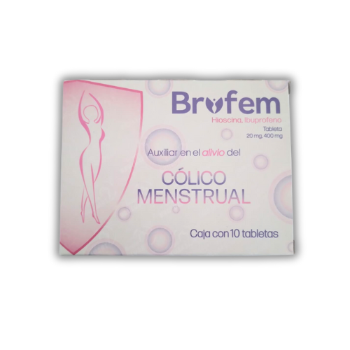[7502208895165] BUTILHIOSCINA/IBUPROFENO 20/400 mg, 10 tab, BRUFEM
