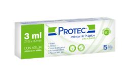 [7501048660506] JERINGA 3 ml VERDE 21X32, 5 pz, PROTEC