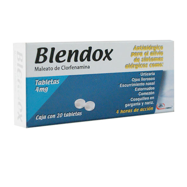 CLORFENAMINA 4 mg , BLENDOX 20 tab