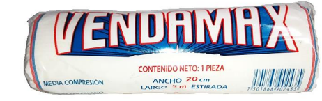 [7501868902435]  VENDA ELASTICA VENDAMAX 20 CM X 5 MTS, 1 PZA 