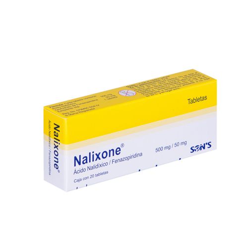 ACIDO NALIDIXICO/FENAZOPIRIDINA 500/50 mg, 20 tab, NALIXONE