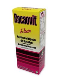 [803288480096] ACEITE DE HIGADO DE BACALAO/VITAMINAS A y D, 340 ml, BACAOVIT ELIXIR