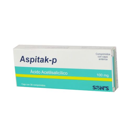 ACIDO ACETILSALICILICO 100 mg, 30 comp, ASPITAK-P