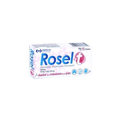 AMANTADINA/CLORFENAMINA/PARACETAMOL 50/3/300 mg, 15 tab, ROSEL T