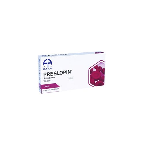 AMLODIPINO 5 mg, 10 tab, PRESLOPIN