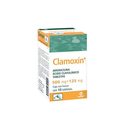 AMOXICILINA TRIHIDRATADA  ACIDO CLAVULANICO 500/125 MG, CLAMOXIN 10  tab