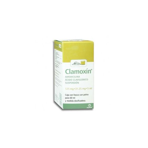 AMOXICILINA TRIHIDRATADA/ACIDO CLAVULANICO 125/31.25 mg/5 ml, 60 ml, CLAMOXIN 125