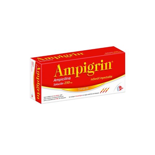 AMPICILINA/CLORFENAMINA/GUAYACOL/LIDOCAINA, 3 amp, AMPIGRIN INF