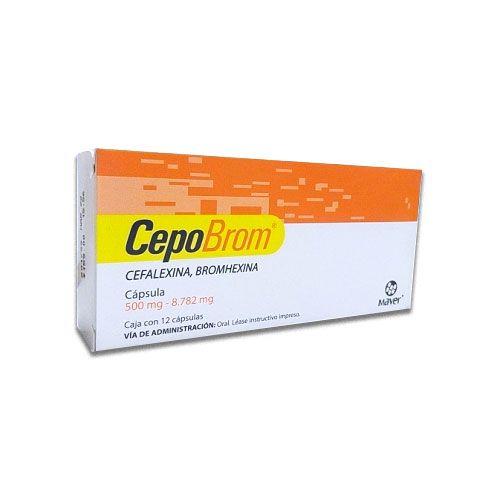 CEFALEXINA/BROMHEXINA, 500/8.782 mg, 12 cap, CEPOBROM