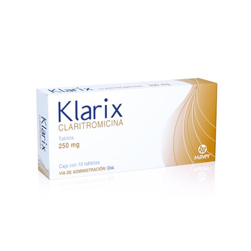 CLARITROMICINA 250 mg, 10 tab, KLARIX 250