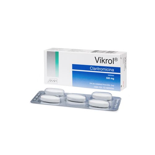 CLARITROMICINA 500 mg, 10 tab, VIKROL